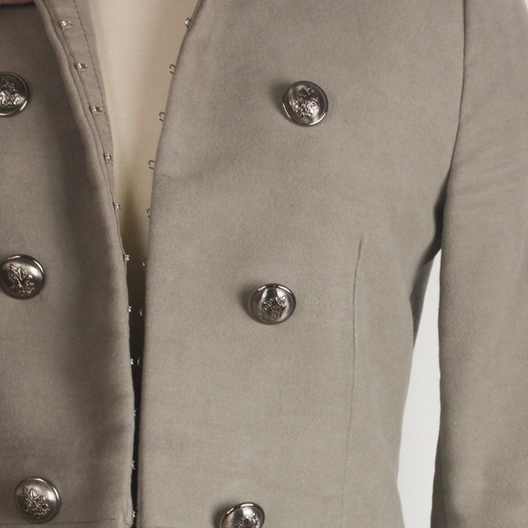 •SOLD• Zara Buttoned Military Blazer Taupe Small - Picture 5 of 8